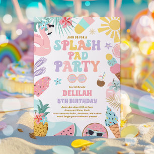 Tropical Splash Pad Zomer Verjaardagsfeest Kaart