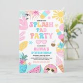 Tropical Splash Pad Zomer Verjaardagsfeest Kaart (Staand voorkant)