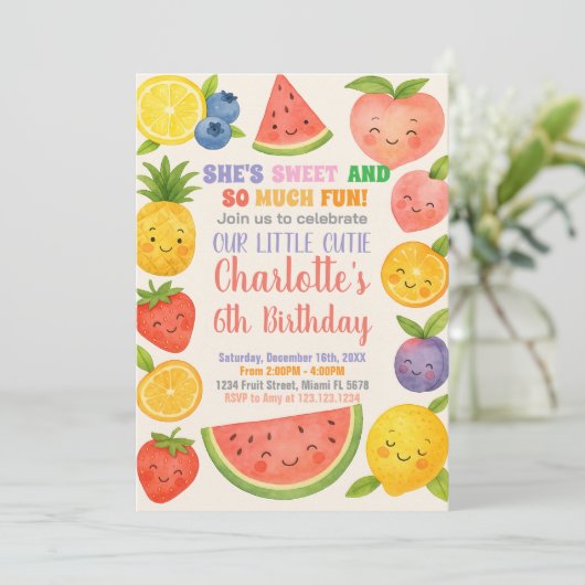 Tropical Splash verjaardagsuitnodiging Kaart (Staand voorkant)