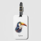 Tropical Splendor Toucan, op maat Bagagelabel (Voorkant (verticaal))