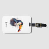 Tropical Splendor Toucan, op maat Bagagelabel (Voorkant (horizontaal))