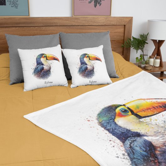 Tropical Splendor Toucan, op maat Fleece Deken