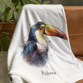 Tropical Splendor Toucan, op maat Fleece Deken