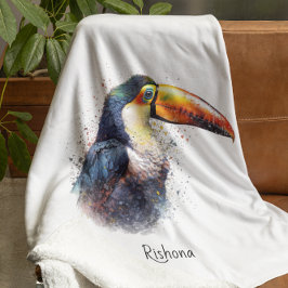Tropical Splendor Toucan, op maat Fleece Deken