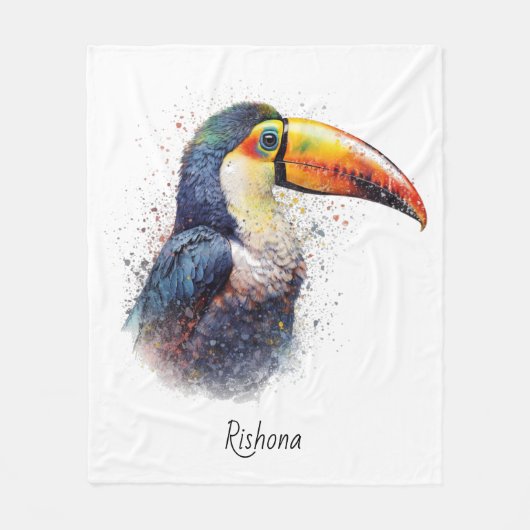 Tropical Splendor Toucan, op maat Fleece Deken (Voorkant)