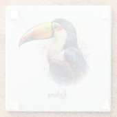 Tropical Splendor Toucan, op maat Glazen Onderzetter (Achterkant)