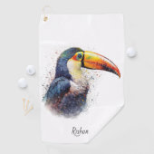 Tropical Splendor Toucan, op maat Golfhanddoek (Insitu)