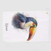 Tropical Splendor Toucan, op maat Golfhanddoek (Horizontaal)