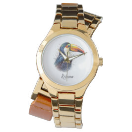 Tropical Splendor Toucan, op maat Horloge