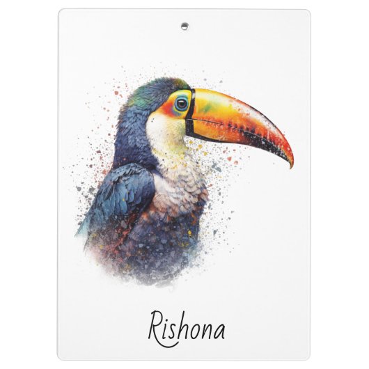 Tropical Splendor Toucan, op maat Klembord (Achterkant)