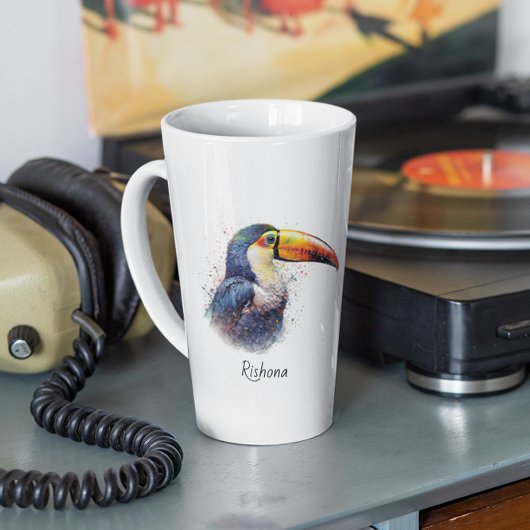 Tropical Splendor Toucan, op maat Latte Mok