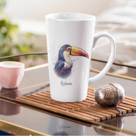 Tropical Splendor Toucan, op maat Latte Mok