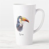 Tropical Splendor Toucan, op maat Latte Mok (Rechts)