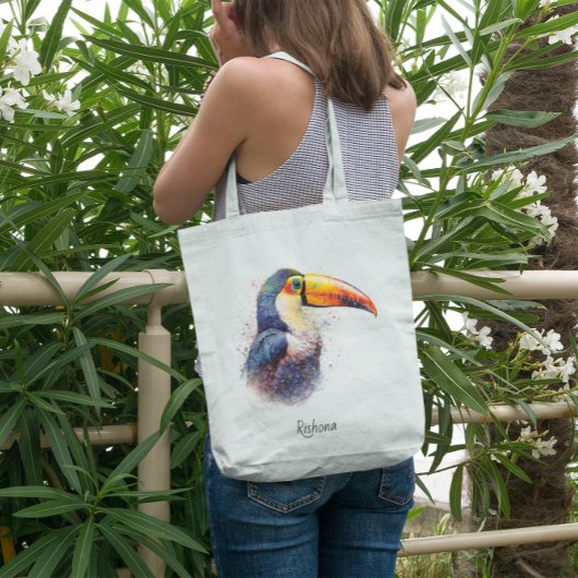 Tropical Splendor Toucan, op maat Tote Bag