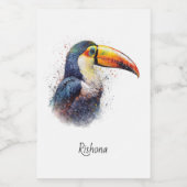 Tropical Splendor Toucan, op maat Voedselcontainer Etiket (Enkel label)