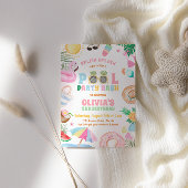 Tropical Splish Pool Party Verjaardag Kaart