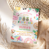 Tropical Splish Pool Party Verjaardag Kaart