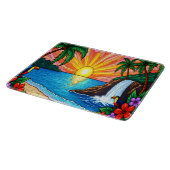 Tropical Stained Glass Inspired Cutting Board Snijplank (Hoek)