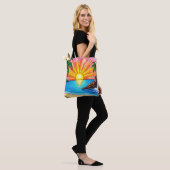 Tropical Stained Glass Sunset Tote Bag  (Op model)