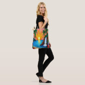 Tropical Stained Glass Sunset Tote Bag  (Op model)