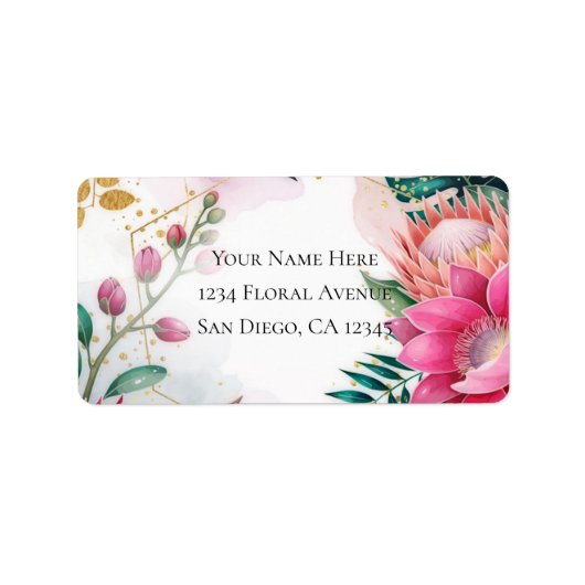 Tropical Stardust Garden Floral Paradise Wedding Etiket (Voorkant)
