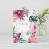 Tropical Stardust Garden Floral Paradise Wedding Kaart (Staand voorkant)