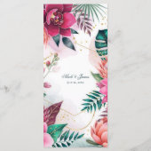 Tropical Stardust Garden Floral Paradise Wedding  Menu (Achterkant)