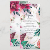 Tropical Stardust Garden Floral Paradise Wedding  Menu (Voorkant / Achterkant)
