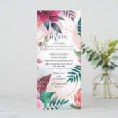 Tropical Stardust Garden Floral Paradise Wedding  Menu (Staand voorkant)