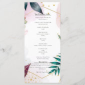 Tropical Stardust Garden Floral Paradise Wedding Menu (Achterkant)