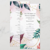 Tropical Stardust Garden Floral Paradise Wedding Menu (Voorkant / Achterkant)