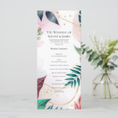Tropical Stardust Garden Floral Paradise Wedding Menu (Staand voorkant)