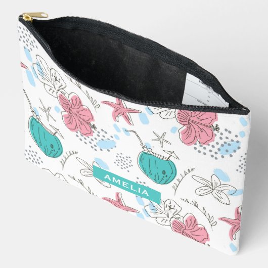 Tropical Starfish Coconut Cocktails Pattern Name Etui (Open)