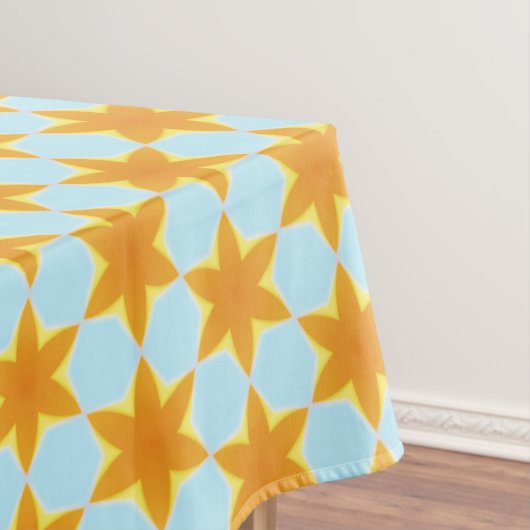 Tropical Starfruit Pattern Blue Orange  Tafelkleed (Voorbeeld)