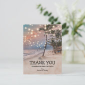 Tropical  strand bruiloft dank u bedankkaart (Staand voorkant)