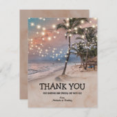 Tropical  strand bruiloft dank u bedankkaart (Voorkant / Achterkant)