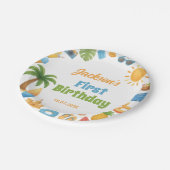 Tropical Summer Beach Birthday Party Paper Plates Papieren Bordje (Gekanteld)