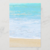 Tropical Summer Beach Bruiloft Menu Kaart (Achterkant)