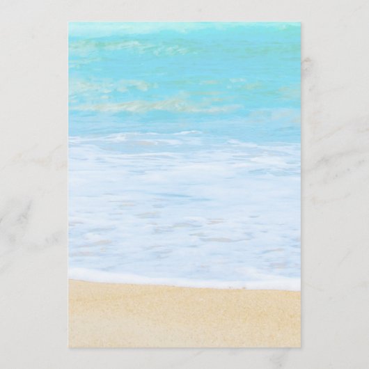 Tropical Summer Beach Bruiloft Menu Kaart (Achterkant)