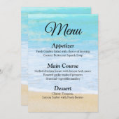 Tropical Summer Beach Bruiloft Menu Kaart (Voorkant / Achterkant)