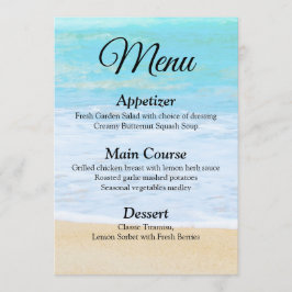 Tropical Summer Beach Bruiloft Menu Kaart