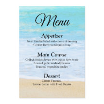 Tropical Summer Beach Bruiloft Menu Kaart