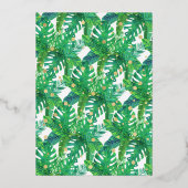 Tropical Summer Beach Luau Baby shower Dank u Folie Uitnodiging (Achterkant)