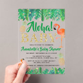 Tropical Summer Beach Luau Boys Baby shower Acryl Uitnodigingen (Insitu (Draagbaar))