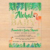 Tropical Summer Beach Luau Boys Baby shower Acryl Uitnodigingen (Voorkant)