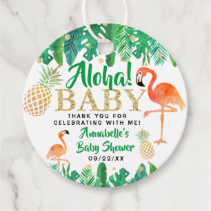Tropical Summer Beach Luau Boys Baby shower Bedankjes Labels