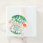 Tropical Summer Beach Luau Boys Baby shower Bedankjes Labels (In situ)