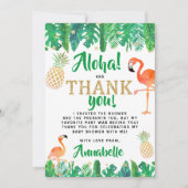 Tropical Summer Beach Luau Boys Baby shower Bedankkaart (Voorkant)