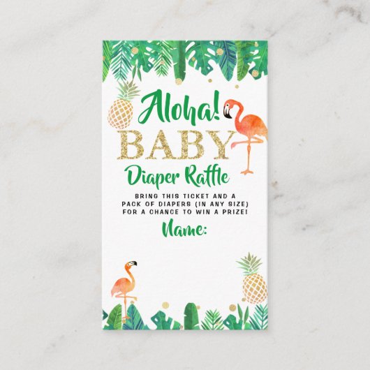 Tropical Summer Beach Luau Boys Baby shower Luier Informatiekaartje (Voorkant)