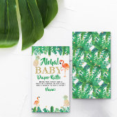 Tropical Summer Beach Luau Boys Baby shower Luier Informatiekaartje